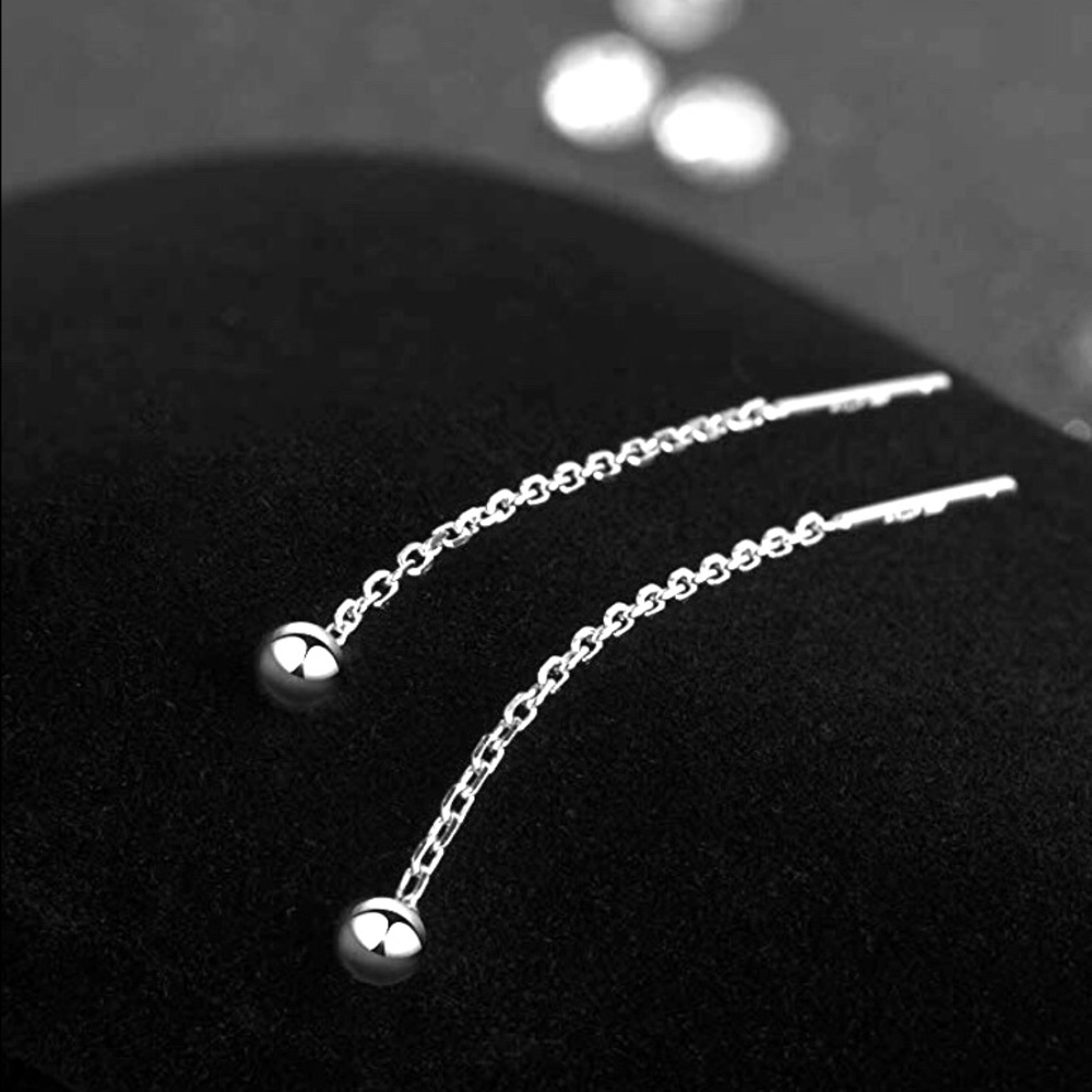 Chain Tassel earrings with 3mm ball